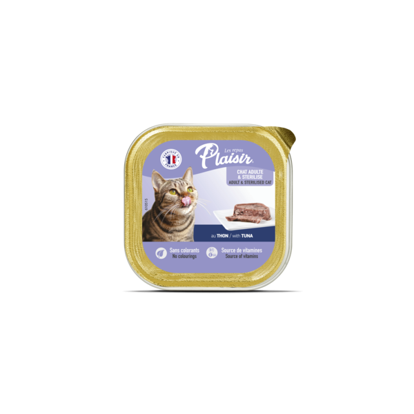 Barquette Plaisir chat adulte Thon 100gr