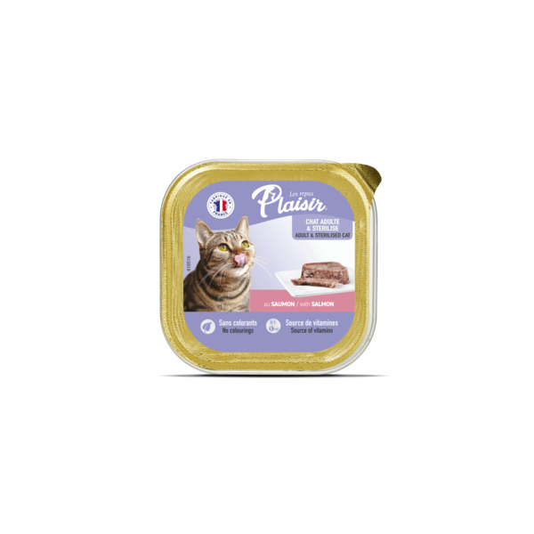 Barquett Plaisir chat adulte Saumon 100gr